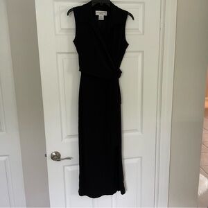 Sleeveless Black Wrap Dress